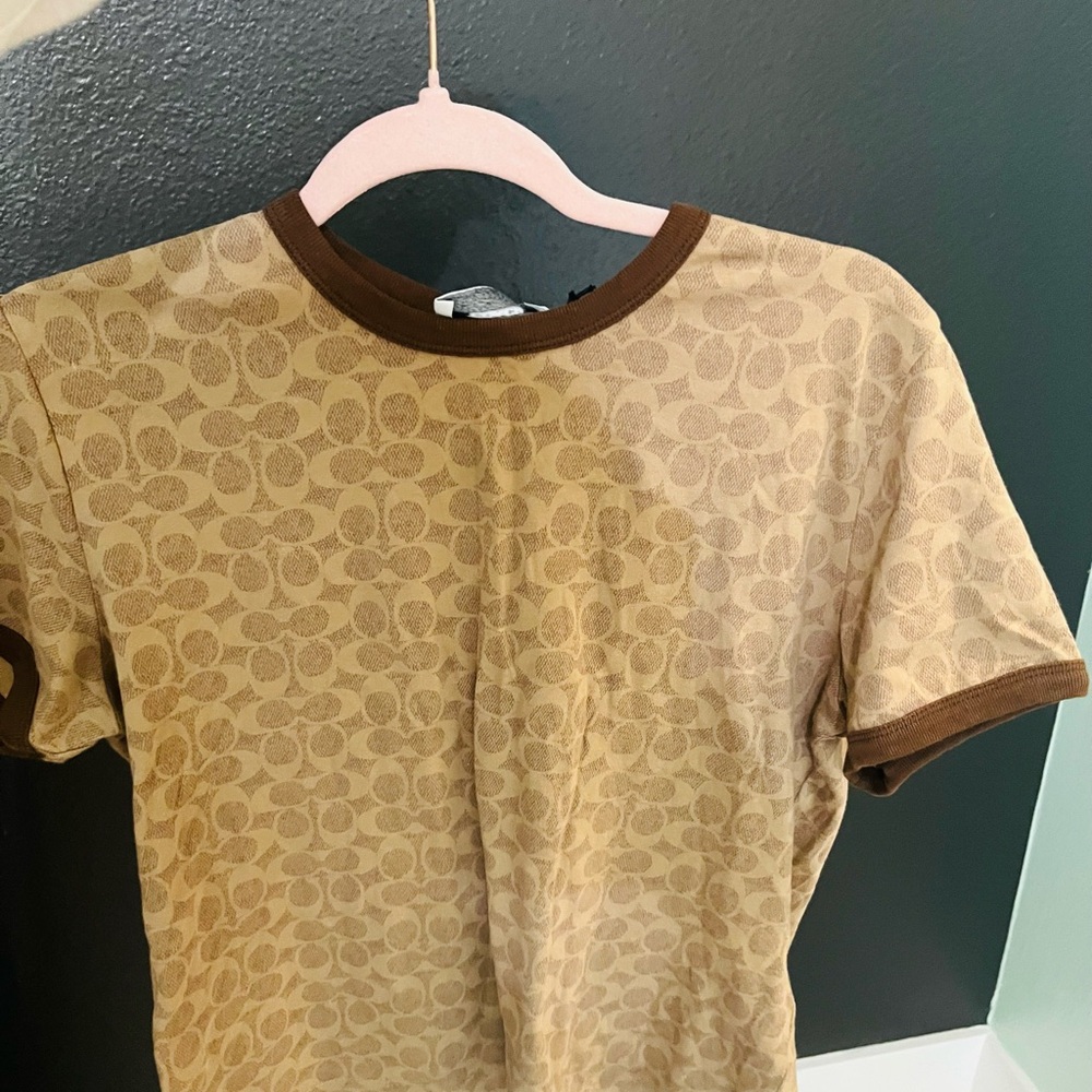 Coach Brown Patterned Top